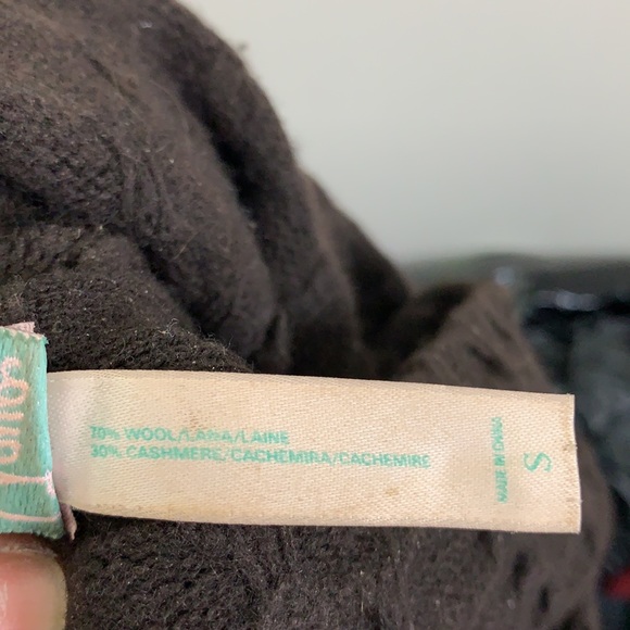 Aqua Dress Women Small Wool Cashmere Midi Dress Brown Long Sleeve Turtleneck - Picture 7 of 7